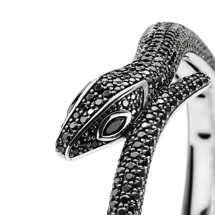 Snake bracelet with black zirconia