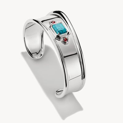Silver Bangle with Turquoise Stone