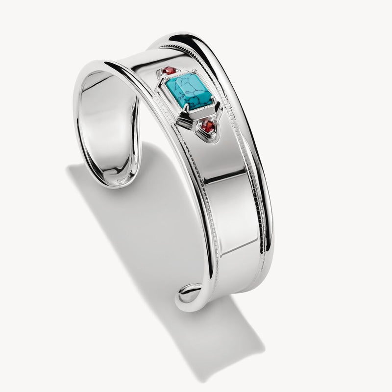 Silver Bangle with Turquoise Stone
