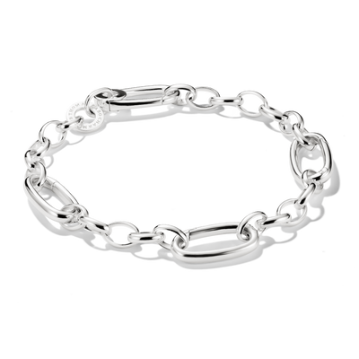 Charm bracelet with three Connect links Silver