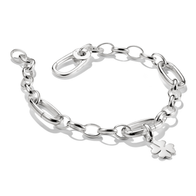 Charm bracelet with three Connect links Silver