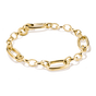 Charm bracelet with three Connect links Gold