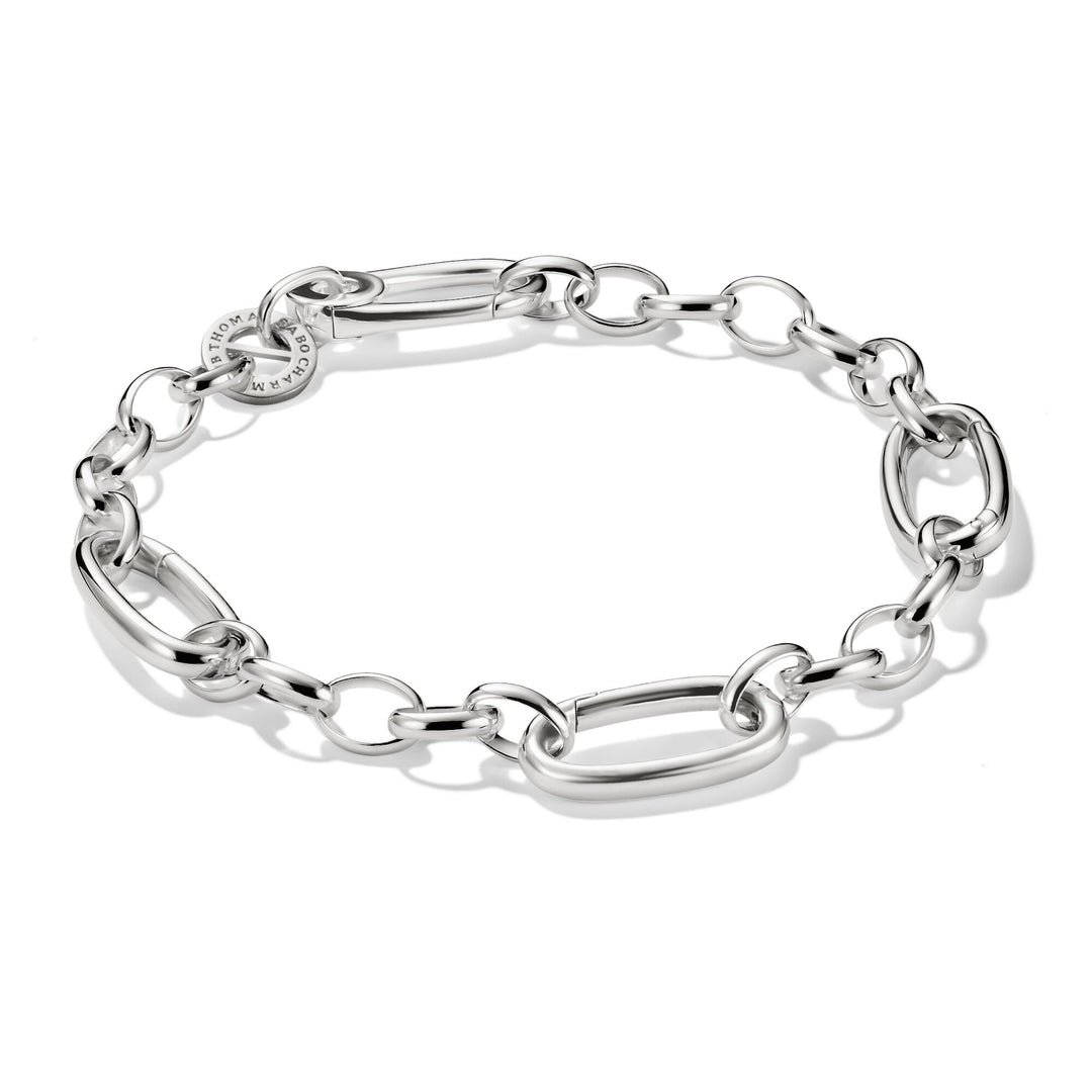 Silver-Plated Charm Club Bracelet with 3 Connect Links