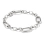 Silver-Plated Charm Club Bracelet with 3 Connect Links