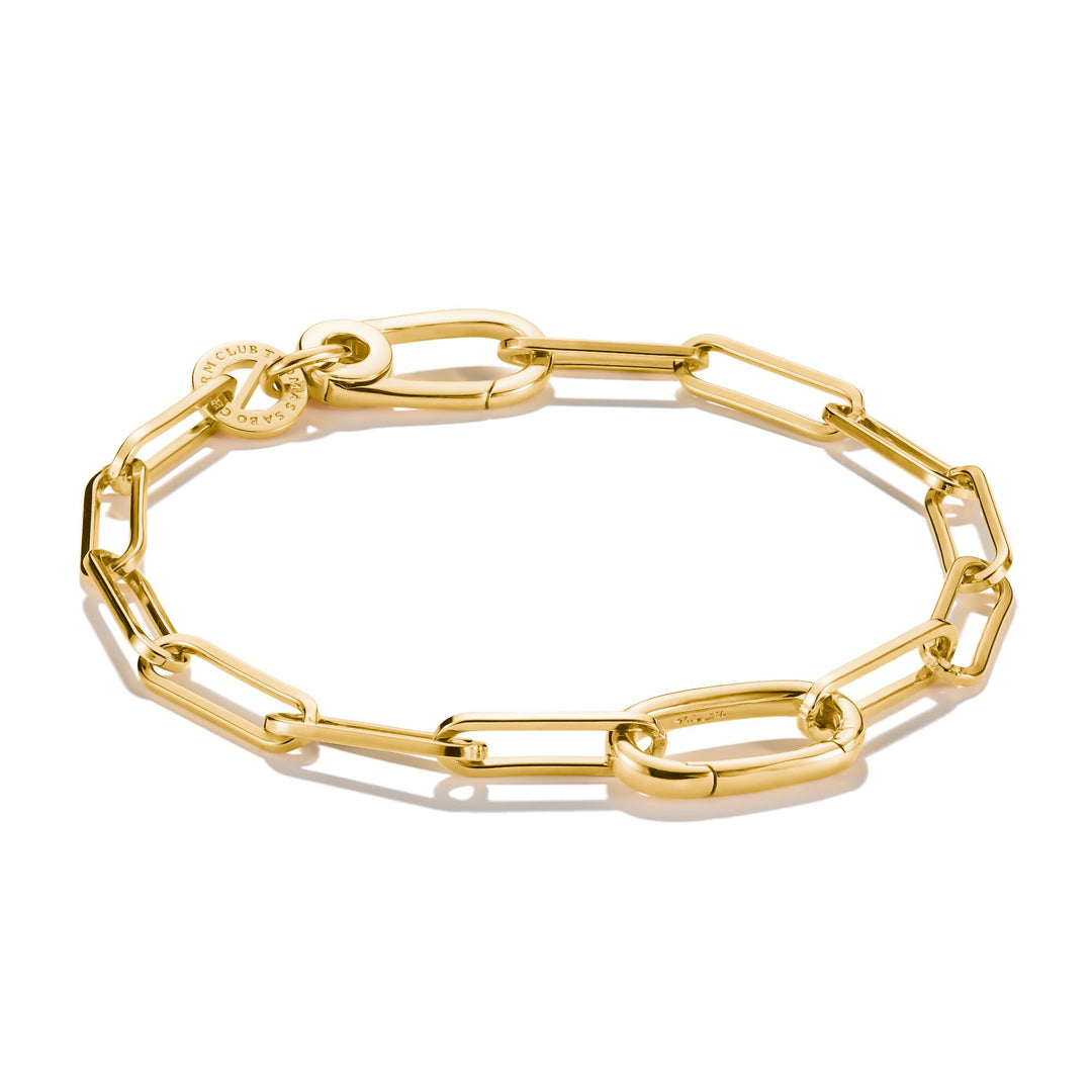Gold-Tone Stainless Steel Charm Club Chunky Link Bracelet