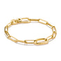 Gold-Tone Stainless Steel Charm Club Chunky Link Bracelet