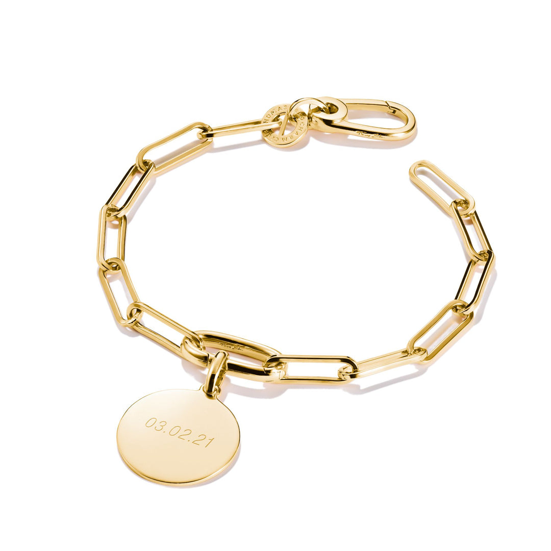 Gold-Tone Stainless Steel Charm Club Chunky Link Bracelet