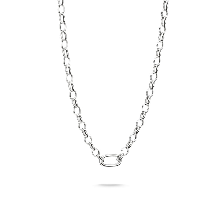 Silver-Plated Charm Club Necklace with Connect Link