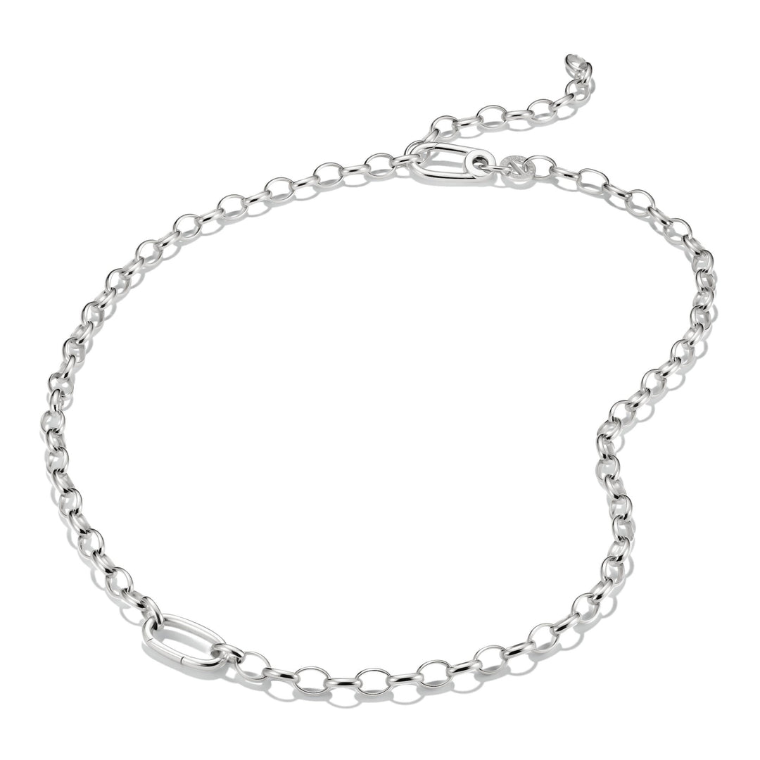 Silver-Plated Charm Club Necklace with Connect Link