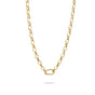Gold-Tone Stainless Steel Charm Club Necklace with Connect Link