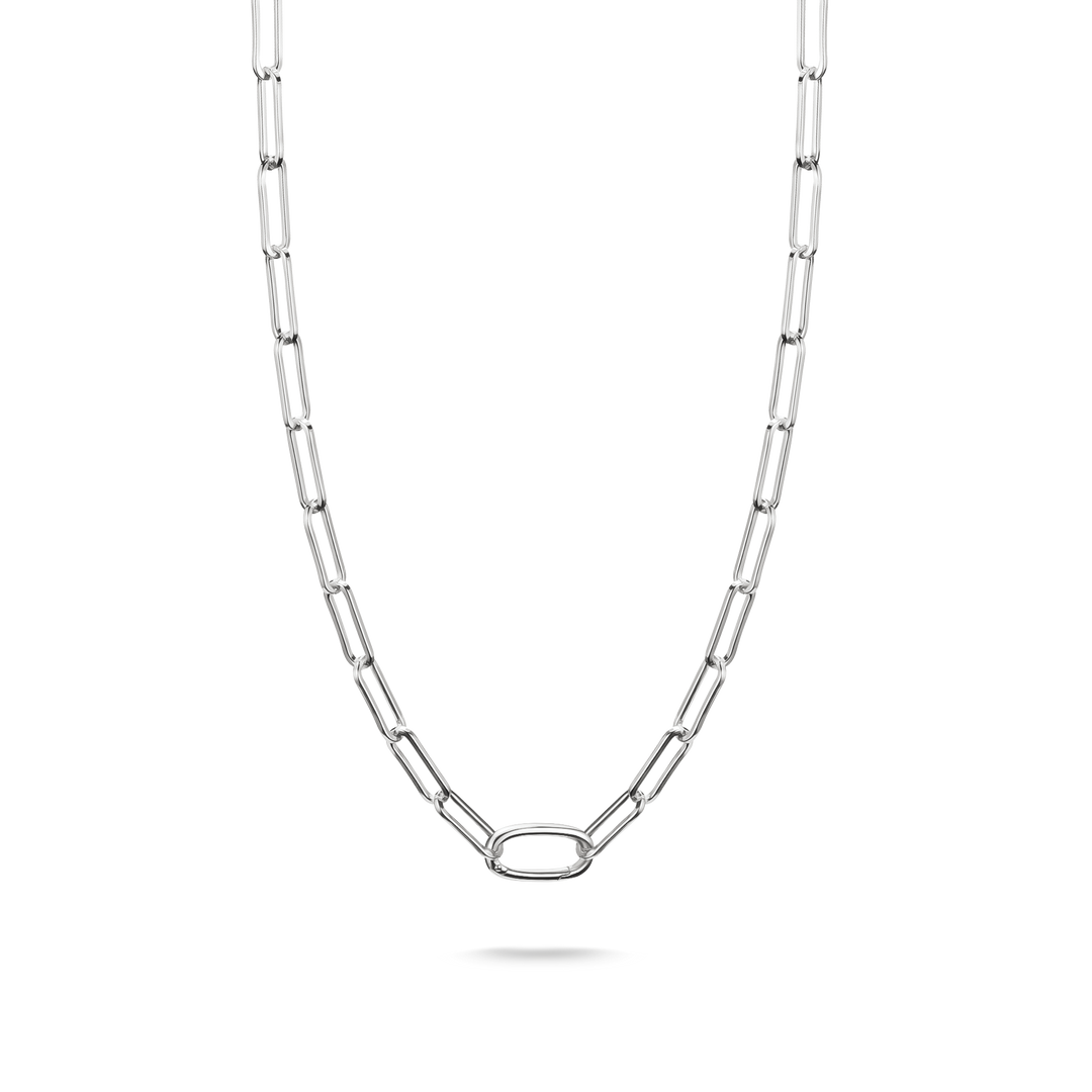Connect Charm necklace paperclip Silver