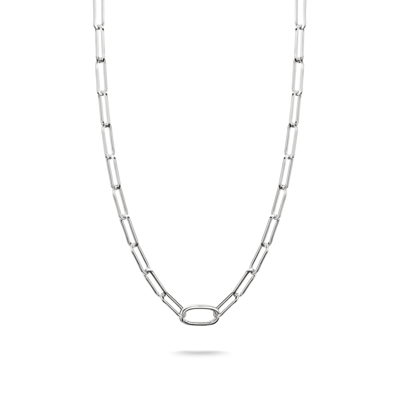 Connect Charm necklace paperclip Silver