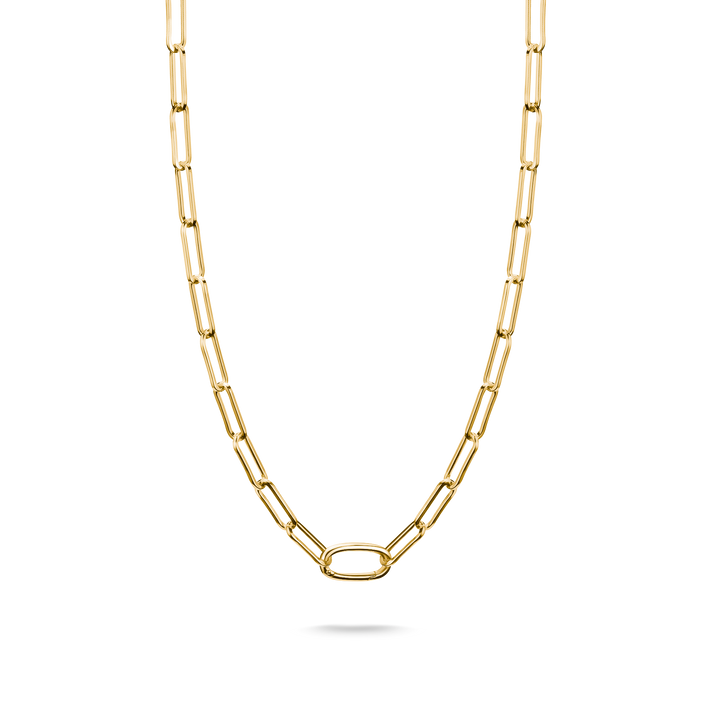 Connect Charm necklace paperclip Gold