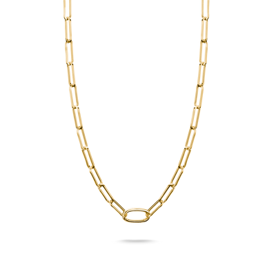 Connect Charm necklace paperclip Gold