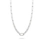 Silver-Plated Charm Club Paperclip Necklace
