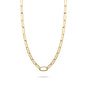 Gold-Tone Stainless Steel Charm Club Paperclip Necklace