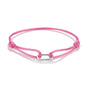 Pink Textile Charm Club Bracelet with Silver-Plated Clasp