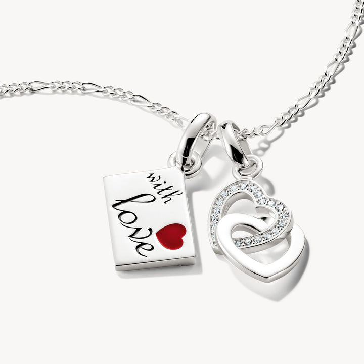 Connect Charm intertwined hearts Silver