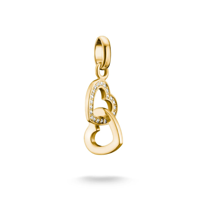 Gold-Plated Double Heart Charm with White Zirconia | THOMAS SABO