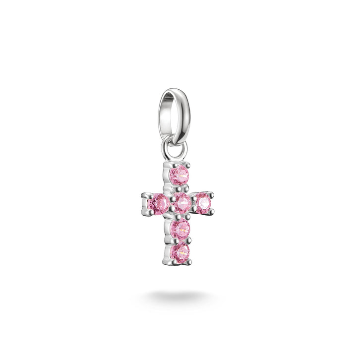 Charm pendant cross with pink stones Connect  | THOMAS SABO Australia