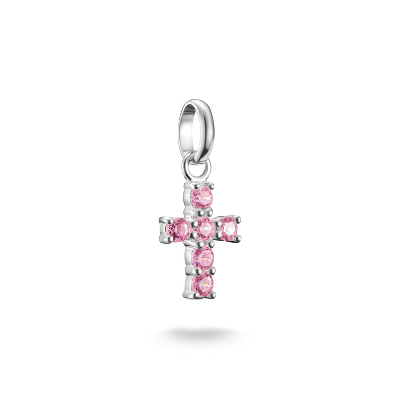 Charm pendant cross with pink stones Connect  | THOMAS SABO Australia