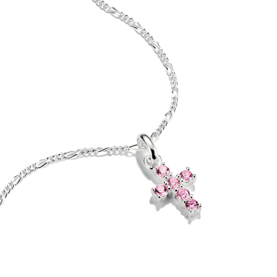 Connect Charm cross with pink stones