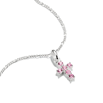 Connect Charm cross with pink stones