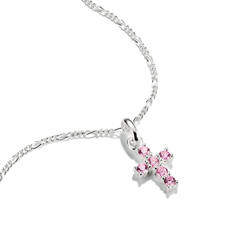 Connect Charm cross with pink stones