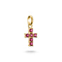 Gold-Plated Cross Charm with Lab-Grown Ruby | THOMAS SABO