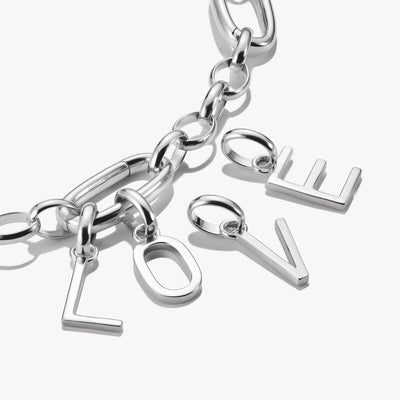 Connect Charm letter E Silver