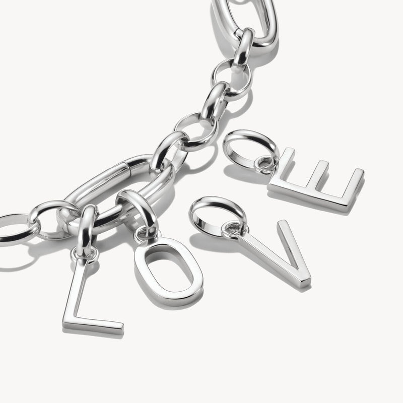 Connect Charm letter E Silver