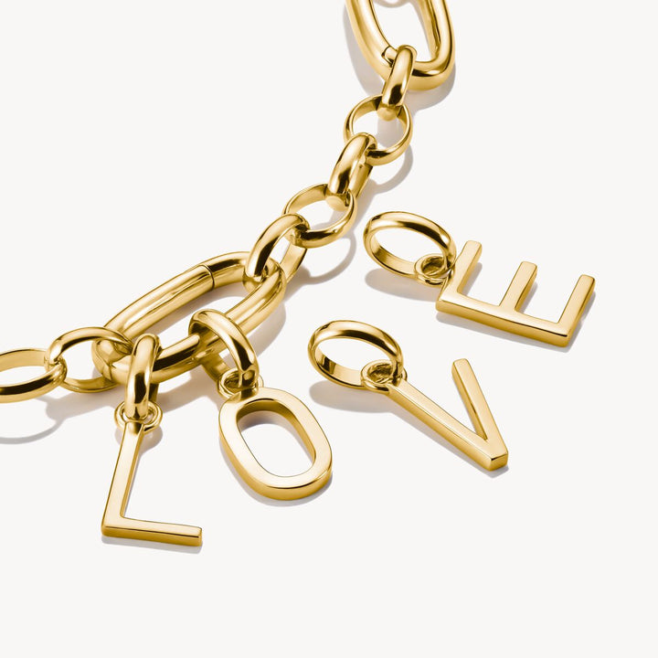 Connect Charm letter E Gold