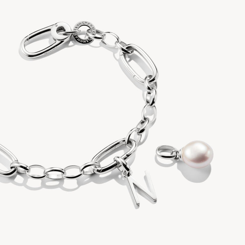 Connect Charm letter N Silver