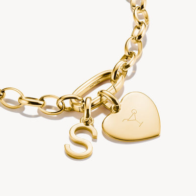Connect Charm letter S Gold