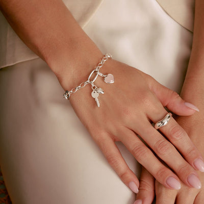 Connect Charm key with heart silver