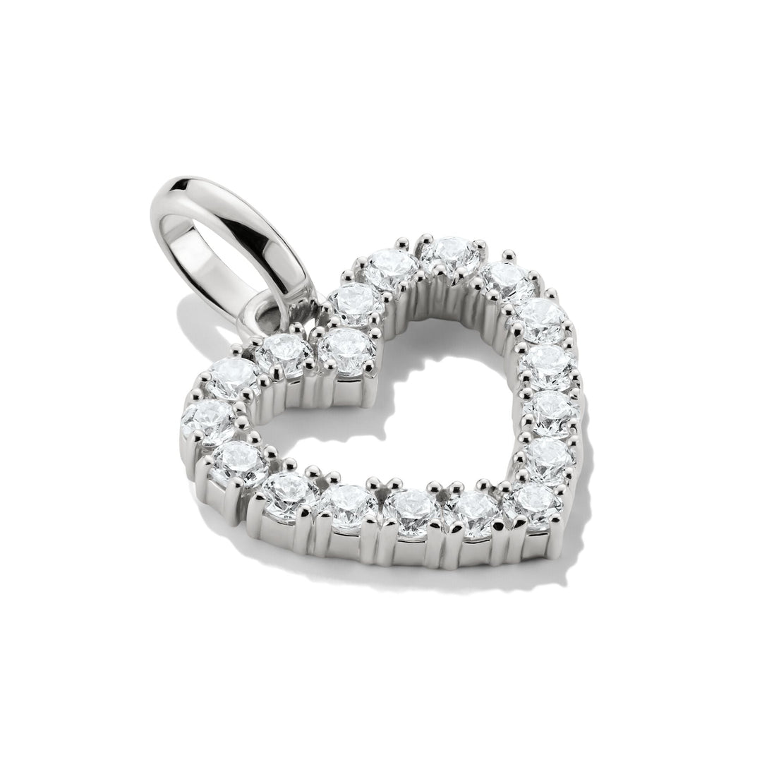 Connect Charm heart with white stones