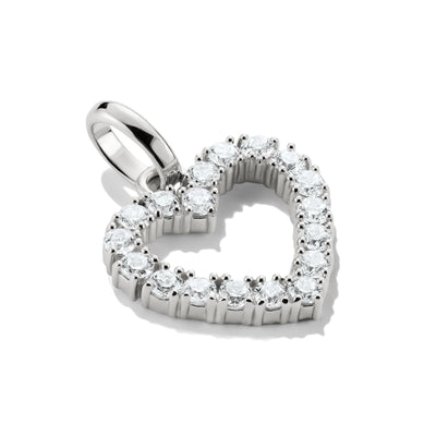 Connect Charm heart with white stones
