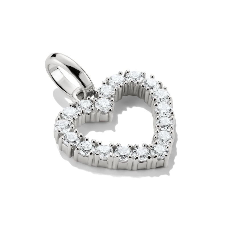 Connect Charm heart with white stones