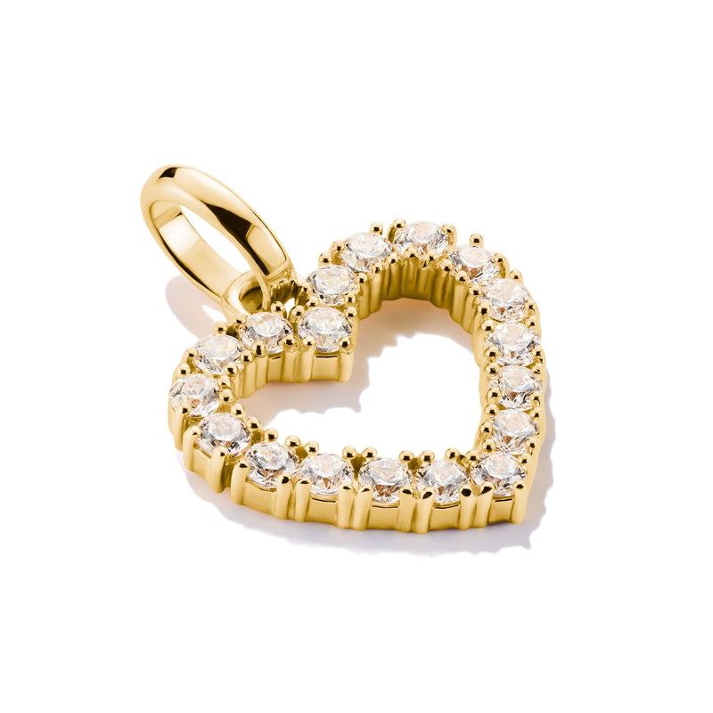 Connect Charm heart with white stones