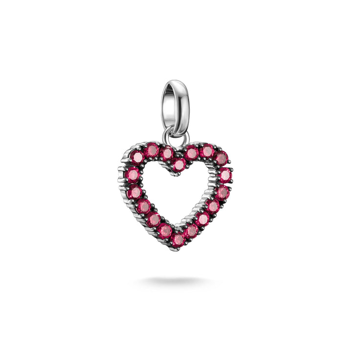 Charm pendant heart with red stones Connect  | THOMAS SABO Australia