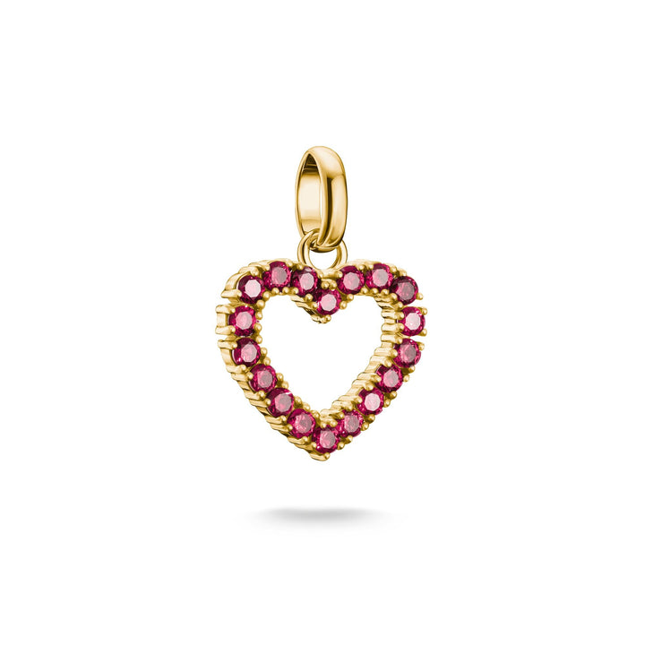 Gold-Plated Heart Charm with Lab-Grown Ruby | THOMAS SABO