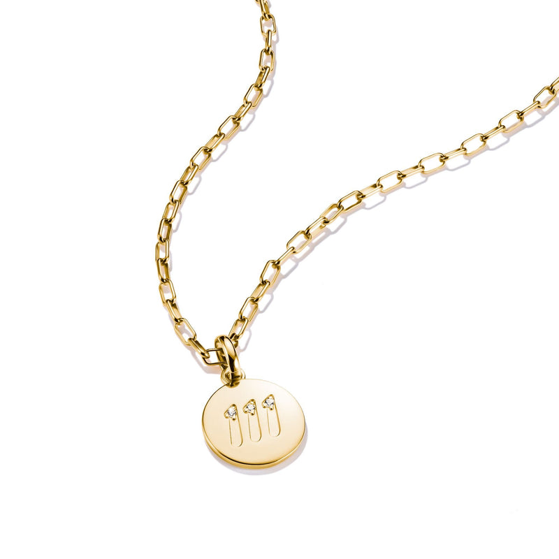 Connect Charm angel number 111 with stones Gold