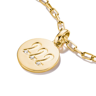 Connect Charm angel number 222 with stones Gold
