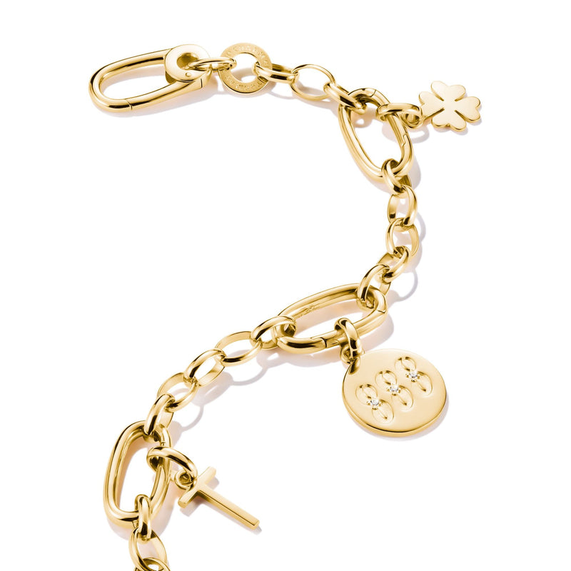 Connect Charm angel number 888 with stones Gold