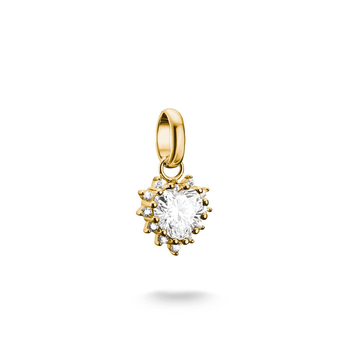 Gold-Plated Heart Charm with Heart-Cut White Zirconia | THOMAS SABO