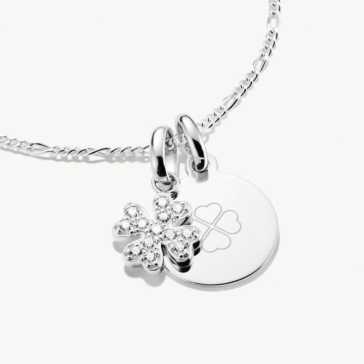Connect Charm lucky clover with stones