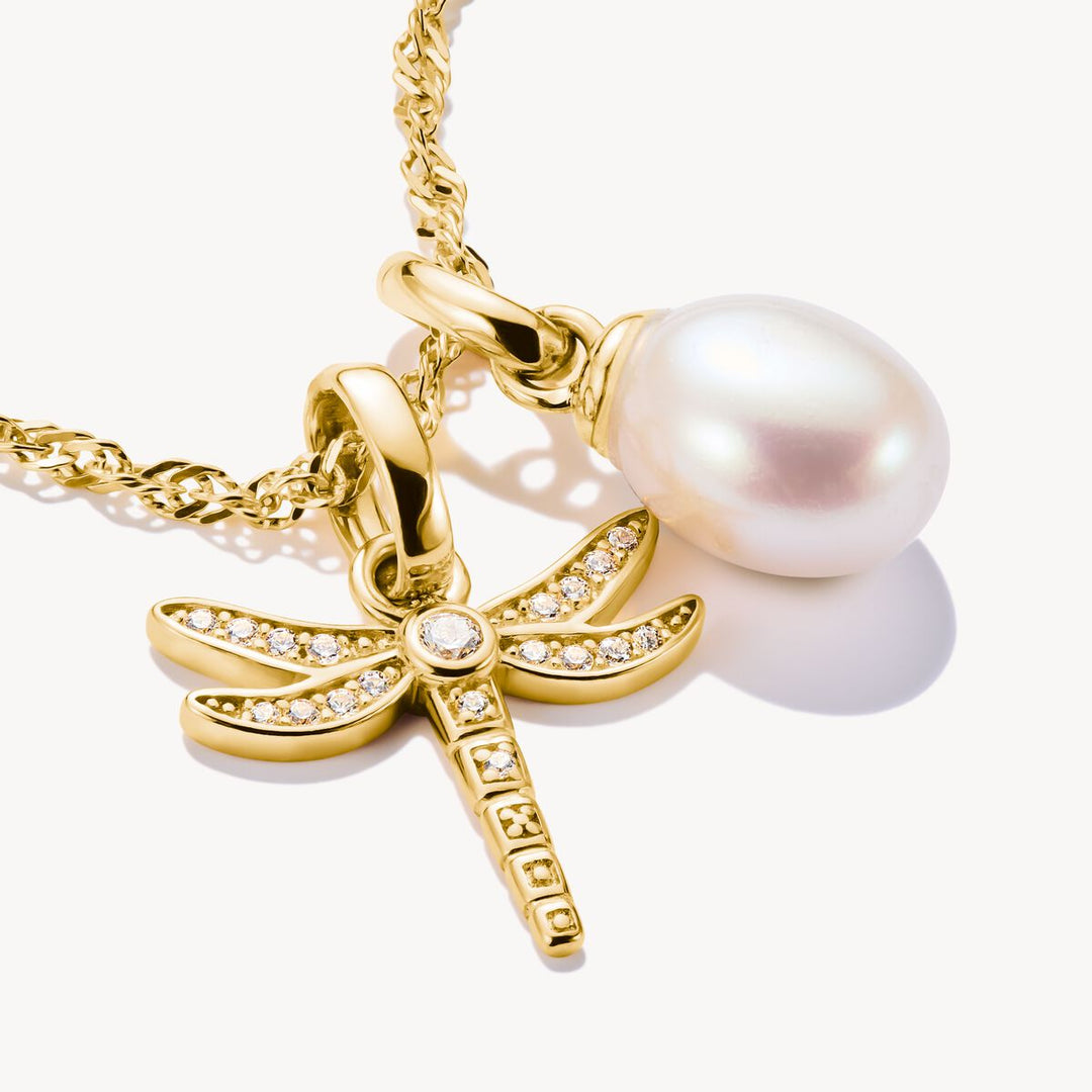 Connect Charm dragonfly with stones Gold