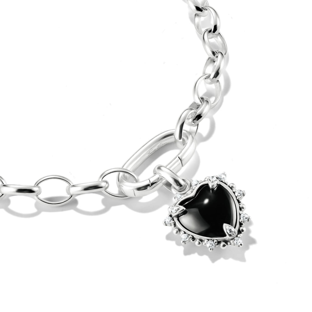 Connect Charm Black Vintage Heart