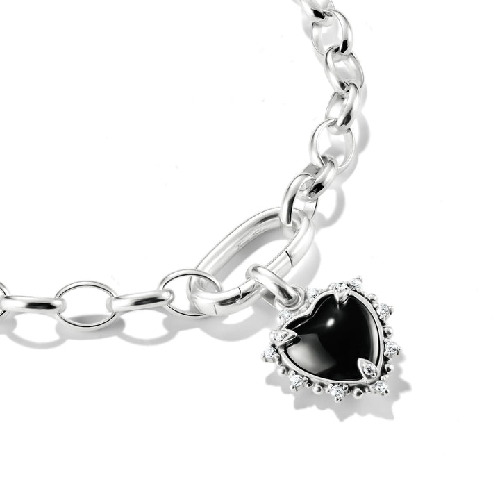 Connect Charm Black Vintage Heart