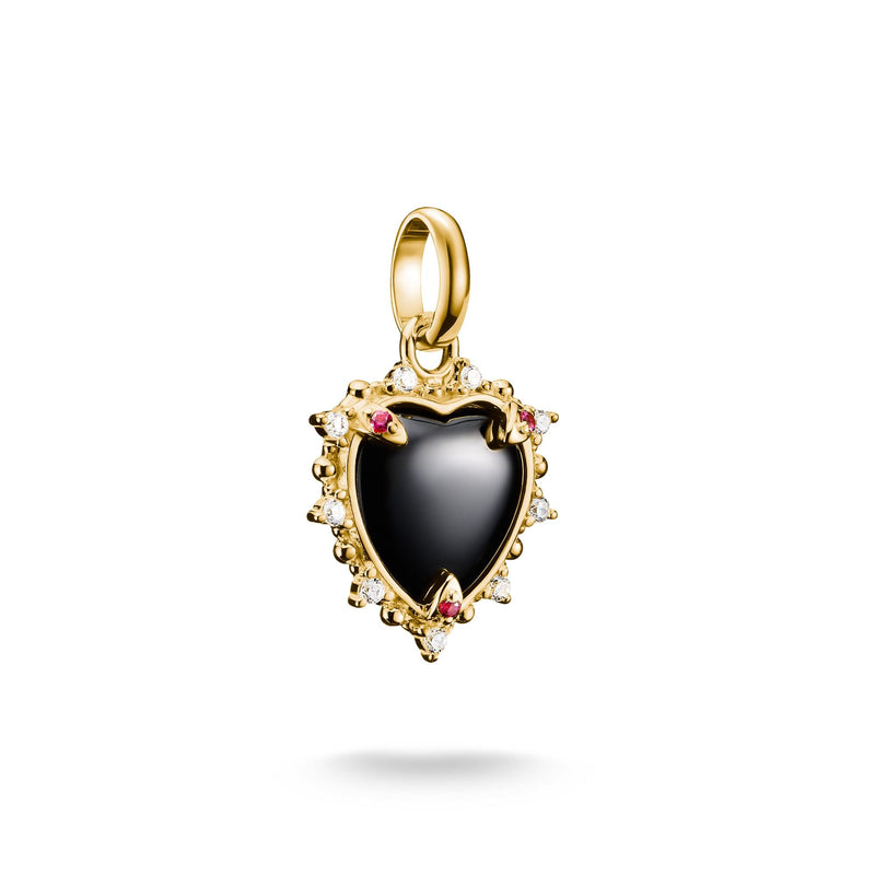 Charm pendant black vintage heart with stones Connect  | THOMAS SABO Australia